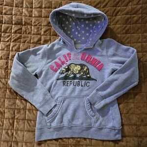 California Republic Bear Hoodie | Girls Medium 9/10 | Gray Pullover